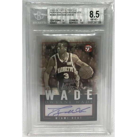 2003-04 Topps Pristine Dwyane Wade Rookie Auto Miami Heat BGS 8.5 Auto 10